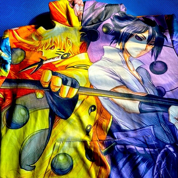 Anime Naruto and Sasuke unisex all over print hoodie - Picture 1 of 3